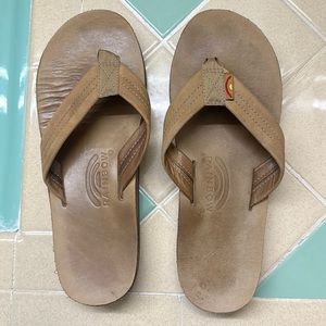 Rainbow Leather Flip Flops